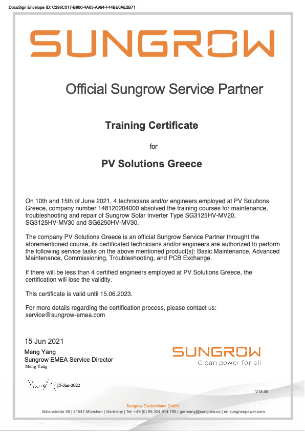 Official Sungrow Service Partner
